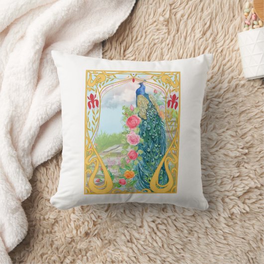 Peacock lovely design pillow クッション (ブランケット)