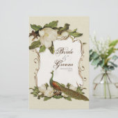 Peacock Magnolia Swirl – ディナーメニューカード (スタンド正面)