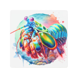 Peacock Mantis Shrimp REF253 - Watercolor メタルプリント