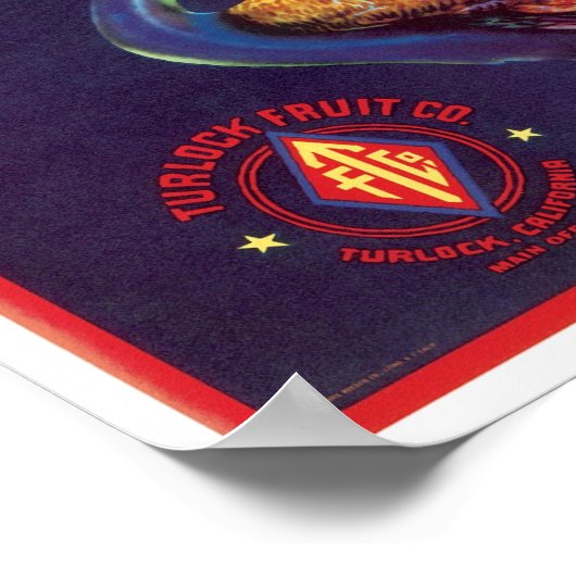 Peacock Melons Label Poster ポスター (角)