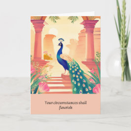 peacock message happy birthday カード