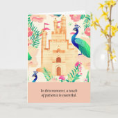 peacock message happy birthday カード (黄色い花)