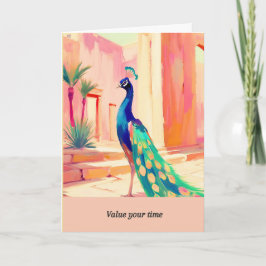 peacock message happy birthday カード