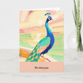 peacock message happy birthday カード
