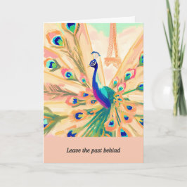 peacock message happy birthday カード