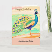 peacock message happy birthday カード (正面)