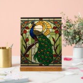 Peacock Nouveau Acrylic Stained Glass Wall Art アクリルサイン (ウェディング)
