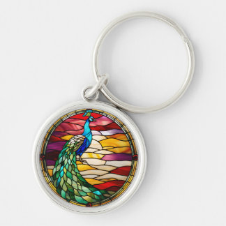 Peacock on Pink キーホルダー