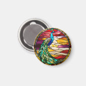 Peacock on Pink マグネット (正面/裏面)