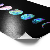 Peacock Opal Moon Phases Art Print フォトプリント (角)