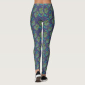 Peacock Paisley Pattern Blue レギンス (裏面)