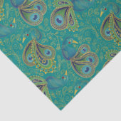Peacock Paisley Pattern Teal 薄葉紙 (詳細)