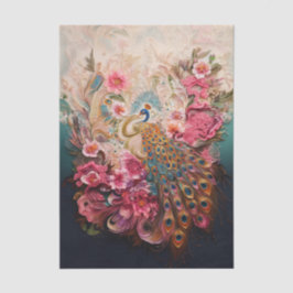 Peacock Paradise: Ornate Floral & Feather Art 薄葉紙