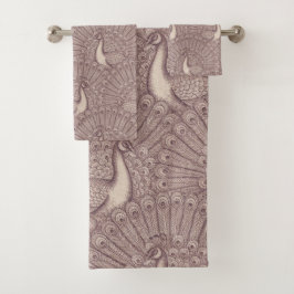 peacock pattern バスタオルセット