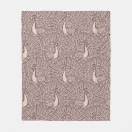 peacock pattern フリースブランケット