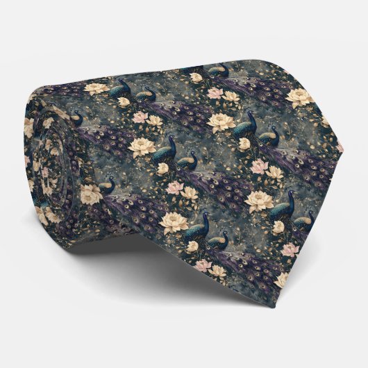 Peacock Pattern Custom Necktie ネクタイ (ロール)