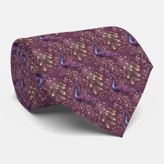Peacock Pattern Custom Necktie ネクタイ (ロール)