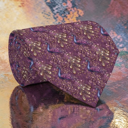 Peacock Pattern Custom Necktie ネクタイ