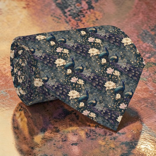 Peacock Pattern Custom Necktie ネクタイ