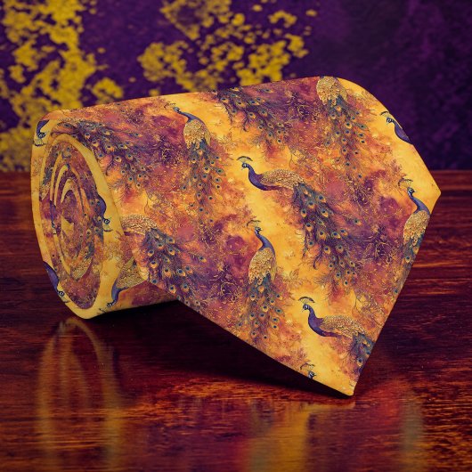 Peacock Pattern Custom Necktie ネクタイ