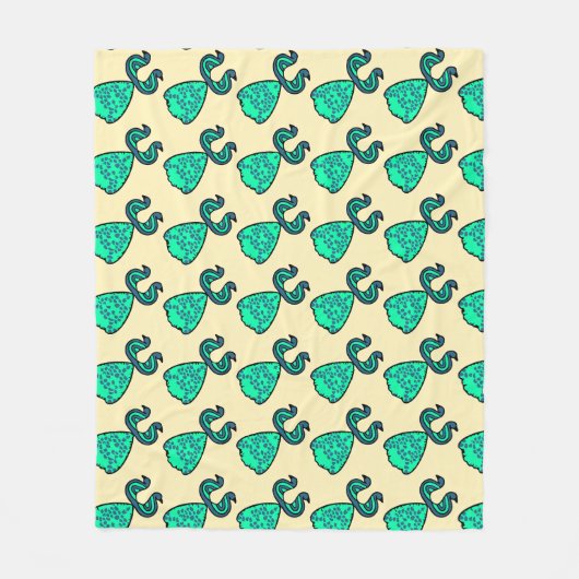 Peacock Pattern Design フリースブランケット (正面)