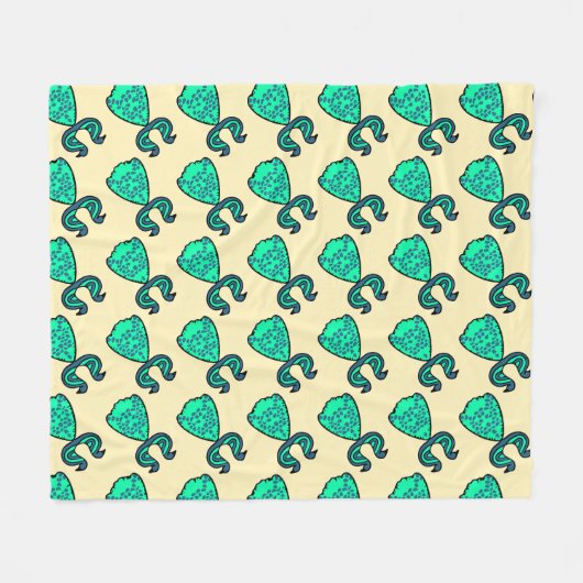 Peacock Pattern Design フリースブランケット (正面(横))