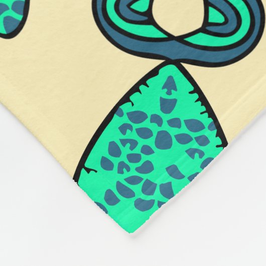 Peacock Pattern Design フリースブランケット (角)