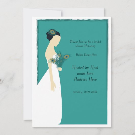 peacock_peacock_ブライダル_招待状-01, please参加のための… 招待状 (正面)