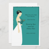 peacock_peacock_ブライダル_招待状-01, please参加のための… 招待状 (正面/裏面)