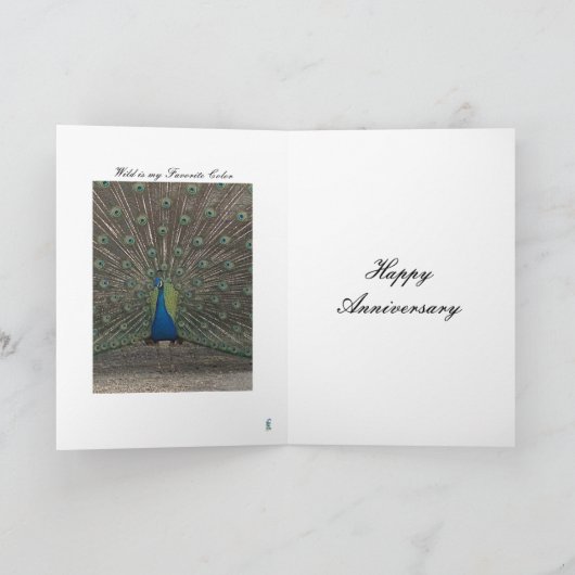 PEACOCK PHOTO ANNIVERSARY GREETING CARD カード (内部)