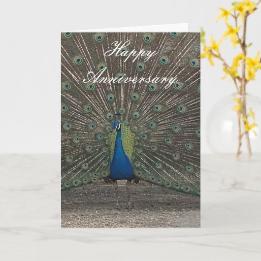 PEACOCK PHOTO ANNIVERSARY GREETING CARD カード (黄色い花)