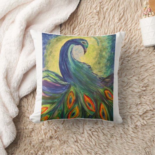 Peacock pillow クッション (ブランケット)