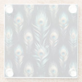 Peacock Plumes ガラスコースター (裏面)