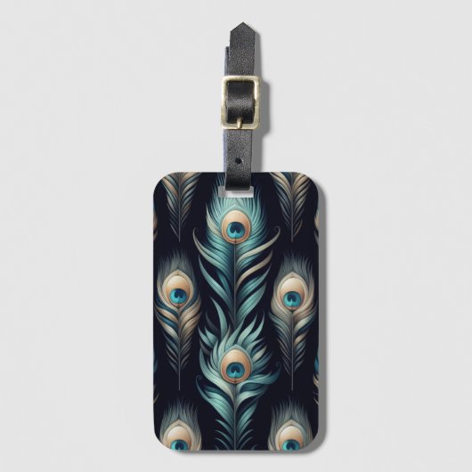 Peacock Plumes ラゲッジタグ (正面縦)