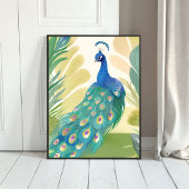 Peacock Princess | Watercolor Animal Nature ポスター