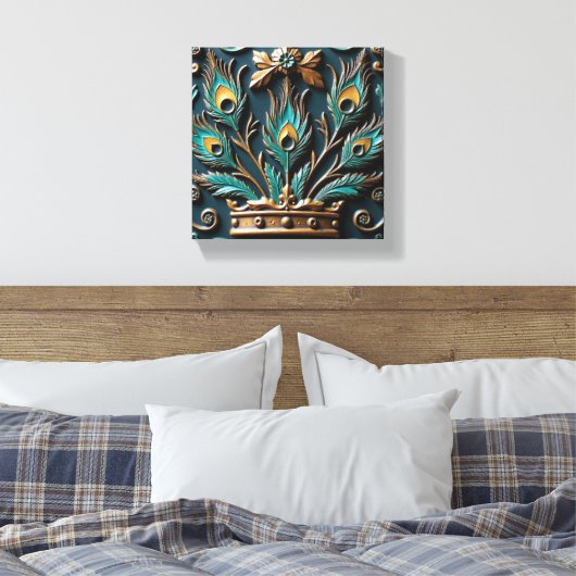Peacock Queen キャンバスプリント (インサイチュ (寝室))