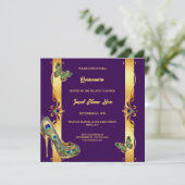 Peacock Quinceañera gold purple glam feathers シーズンカード (スタンド正面)