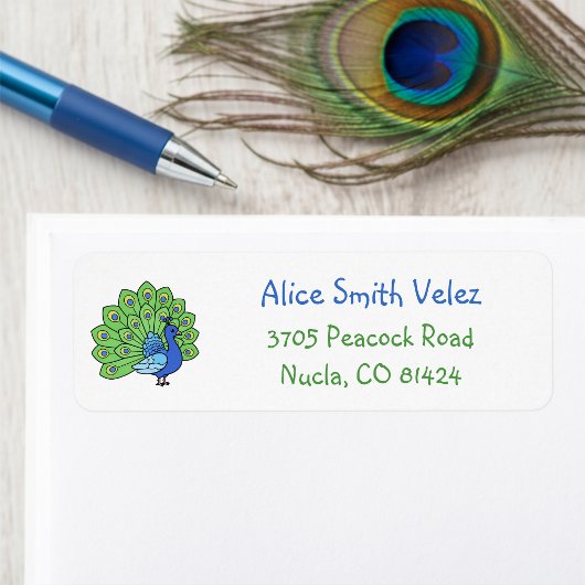 Peacock Return Address Labels ラベル