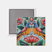 Peacock rickshaw art マグネット (正面/裏面)