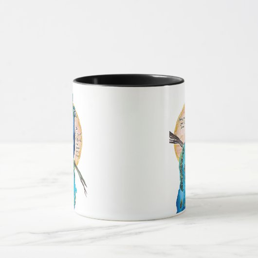 Peacock Shine art, no background, with Isaiah 60:1 マグカップ (中央)