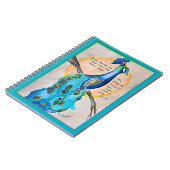 Peacock Shine IS.60:1 border g-t bkgrnd turquoise ノートブック (左側)