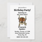 Peacock Spider Funny Birthday Party 招待状 (正面)