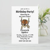 Peacock Spider Funny Birthday Party 招待状 (スタンド正面)