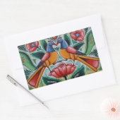 Peacock stickers 長方形シール (封筒)