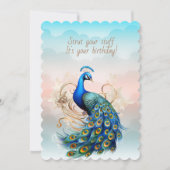 Peacock Strut Your Stuff Birthday カード (正面)