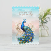 Peacock Strut Your Stuff Birthday カード (スタンド正面)