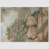 Peacock Water Lily Flora French Ephemera Decoupage 薄葉紙 (正面)