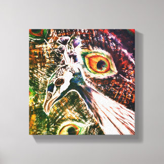 PeacockFeatherLove Vibrant Painting キャンバスプリント