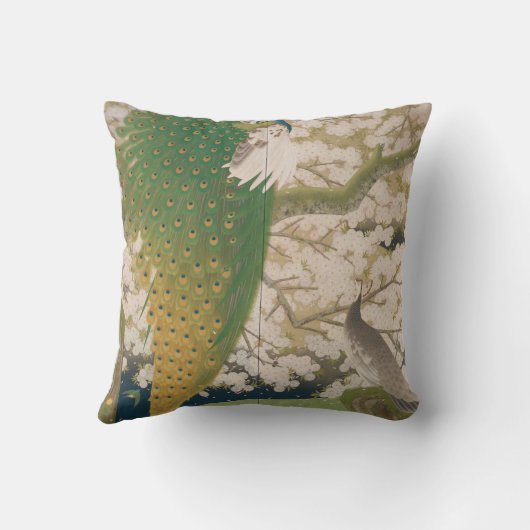 Peacocksおよび桜(1925年) クッション (裏面)