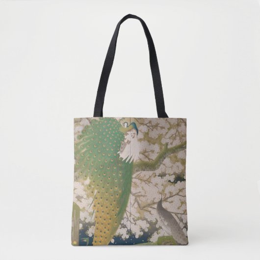 Peacocksおよび桜(1925年) トートバッグ (正面)